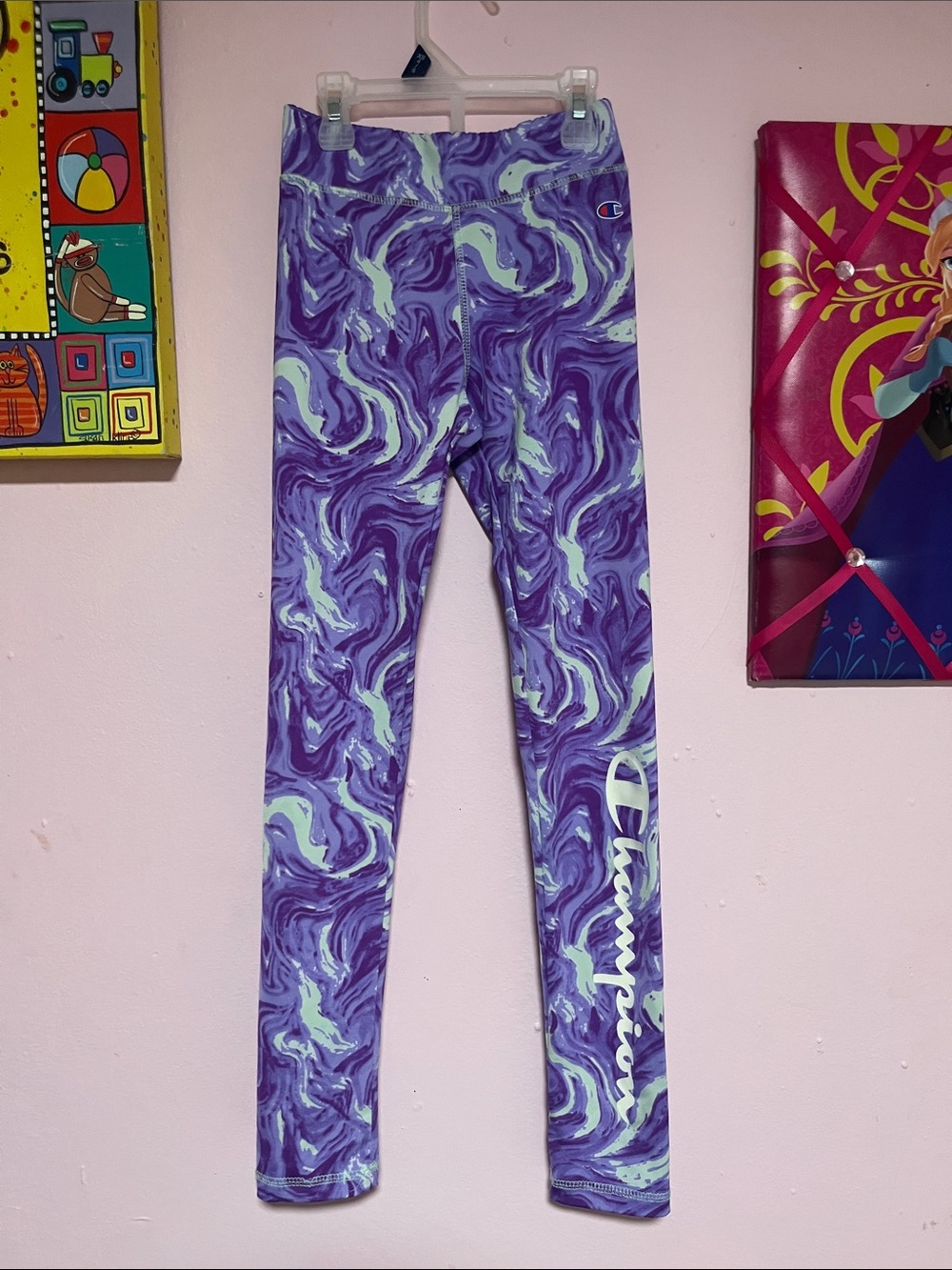 Champion Girls' Purple & Light Aqua Swirl Leggings